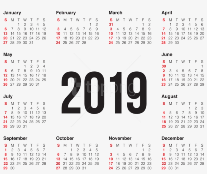 Free Png 2019 Transparent Calendar Png - Transparent 2019 Calendar Png, transparent png