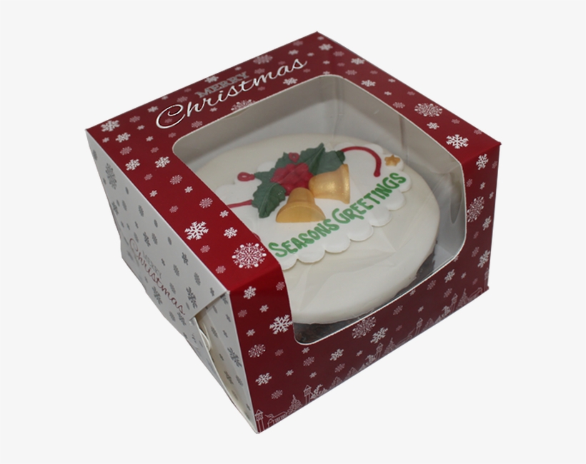 Christmas Design Cake Boxes - Christmas Cake Box With Window, transparent png