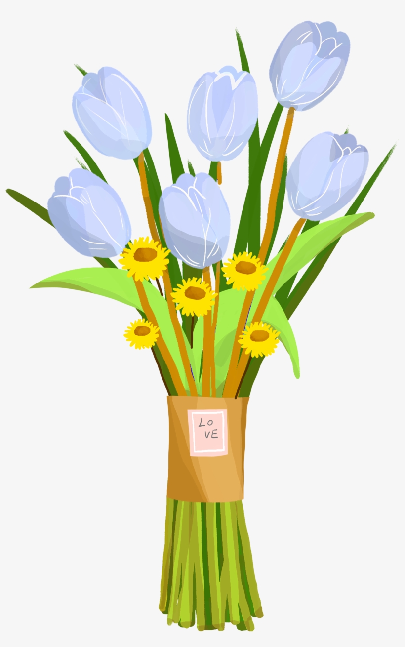 紫色的鲜花花束插画 - Bouquet, transparent png