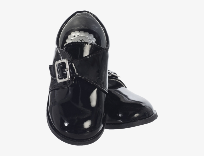 Black Patent Dress Shoes With Cross Over Velcro Strap - Shoe, transparent png