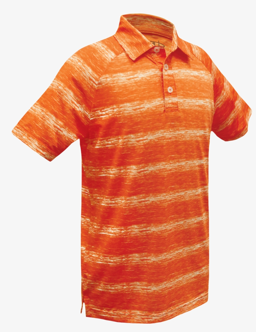 Kid's Performance Polo Yarn Dyed W/ Space Dyed Stripe - Polo Shirt, transparent png