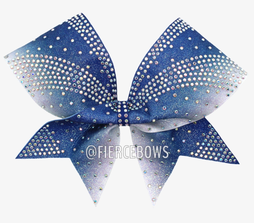 Brooklyn Glitter Ombre Rhinestone Bow - Light Blue And White Cheer Bows, transparent png