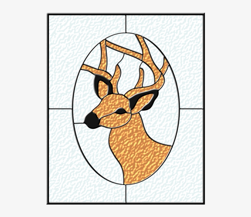 Window Stained Glass Reindeer - Antelope, transparent png