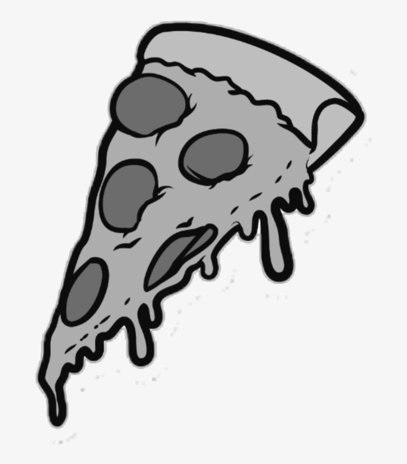 #pizza #slice #food #eat #grey - Cartoon Pizza Slice Png, transparent png