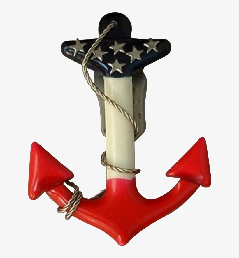 Rare Vintage Genuine Celluloid Brooch Anchor Clip Cherry - Christmas Decoration, transparent png