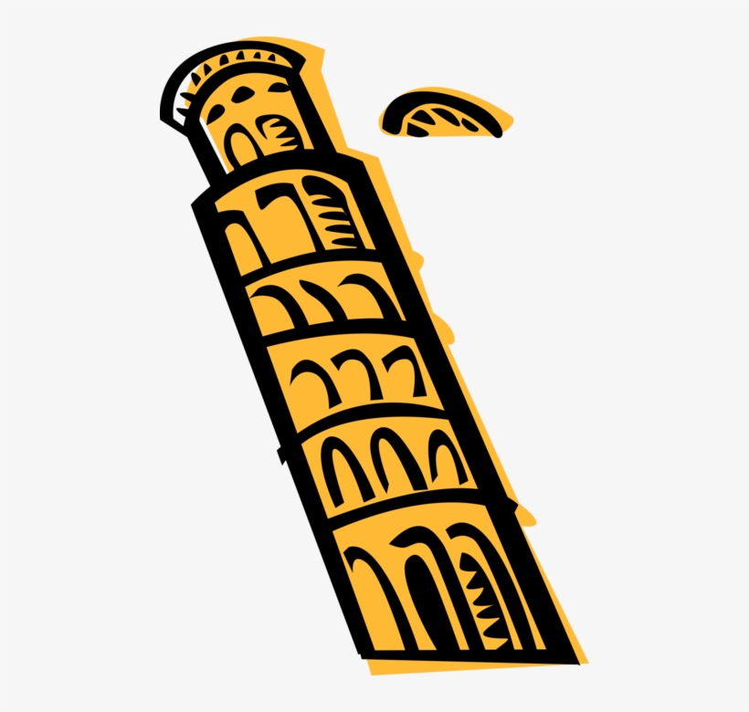 Vector Illustration Of Leaning Tower Of Pisa Campanile, transparent png