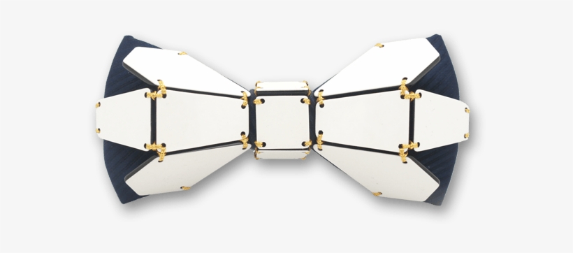 Geometry Flower In Gold Line Blue White Bow Tie - Belt, transparent png