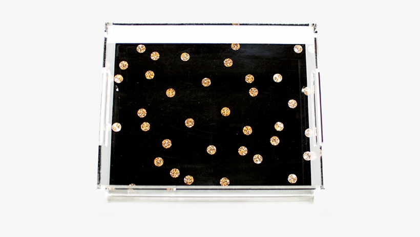 Gold Dots On Black Acrylic Tray - Polka Dot, transparent png