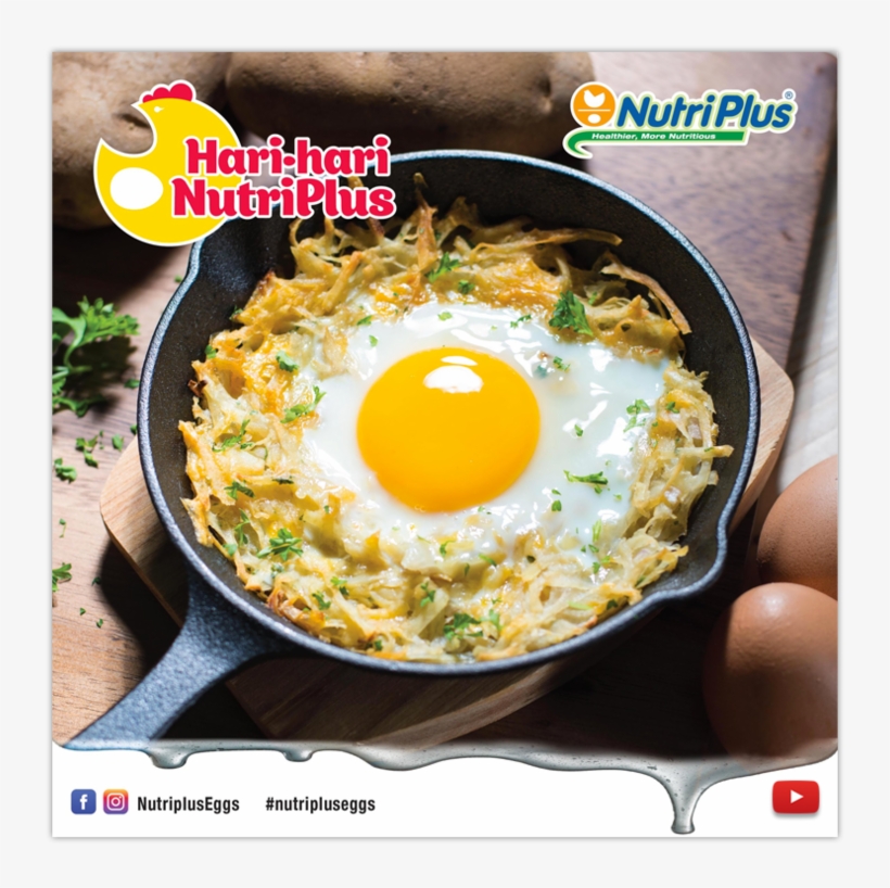 Baked Eggs In Cheesy Hash Brown, transparent png