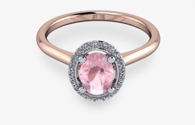 Morganite Halo Ring - Engagement Ring, transparent png
