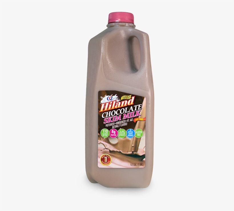 Fat Free Chocolate Milk - Hiland Dairy, transparent png