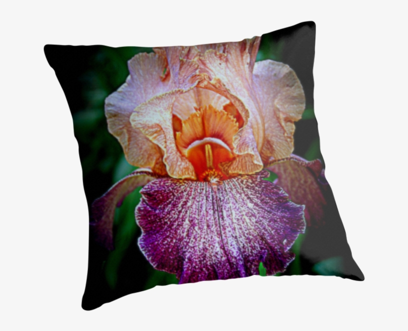 Vibrant Iris Flower - Thin Blue Line Throw Pillows, transparent png