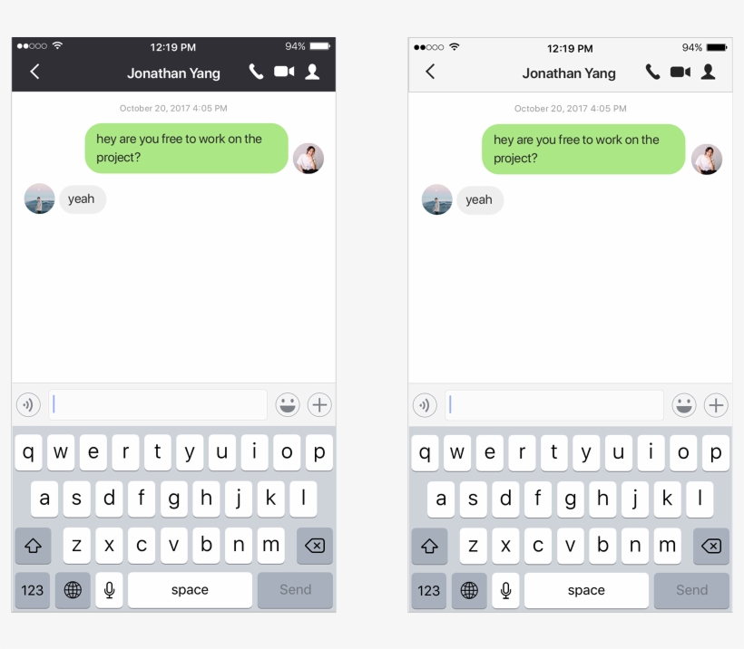Redesign On Left Has Elements Of Wechat's Current Ui, - Snapchat Group Chat Layout, transparent png