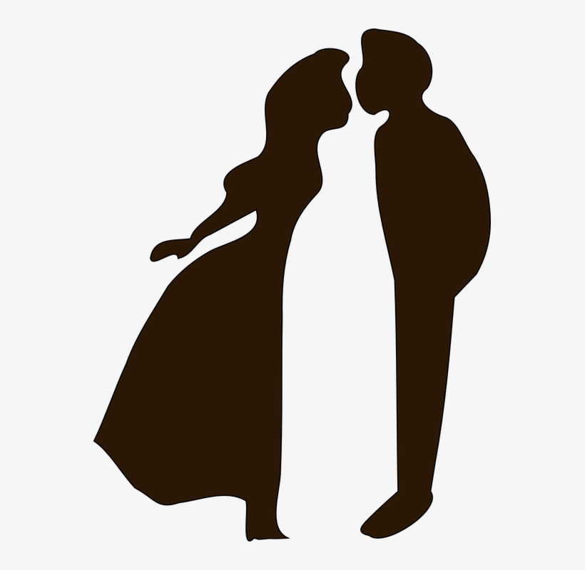 Kissing Clipart Romantic Relationship - Valentine Clip Art, transparent png