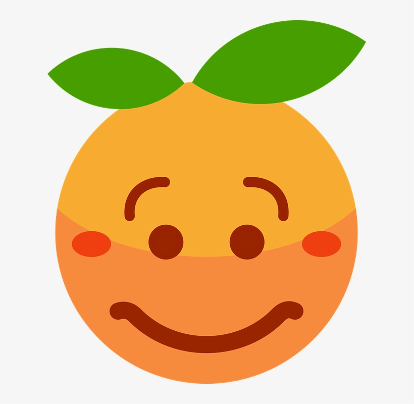 Clementine, Orange, Cartoon, Emotions, Emoticon, Shame - Orange With Face Drawing, transparent png