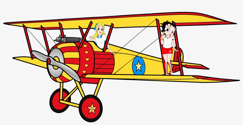 Betty Boop Images Betty & Sally On The Biplane Anime - Biplane, transparent png