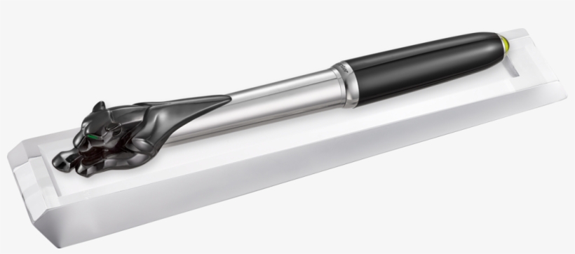 Exceptional Black Panthère Fountain Pen 925 Sterling - Cartier Panthere Pen, transparent png