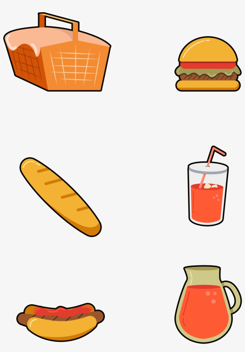 Hand Drawn Cartoon Fast Food Png And Psd, transparent png