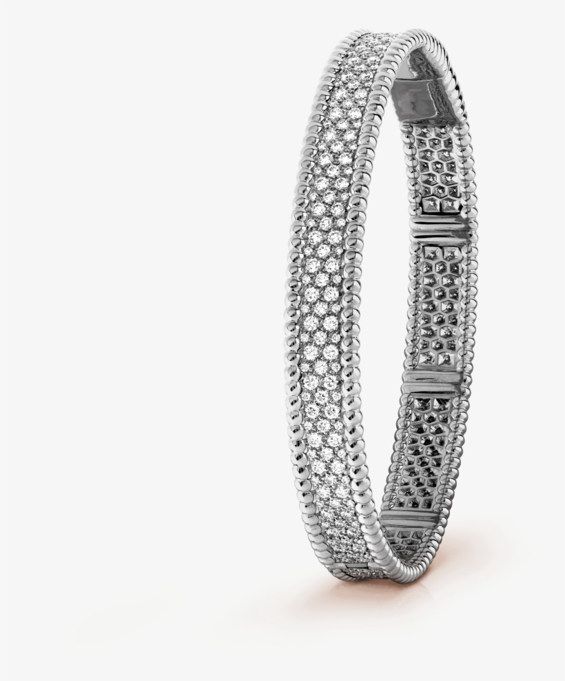Perlée Diamonds Bracelet, Large Model - Van Cleef Diamonds Bangle, transparent png