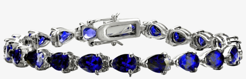 Genevive Sterling Silver Platinum Plated Pear-cut Simulated - Bracelet, transparent png