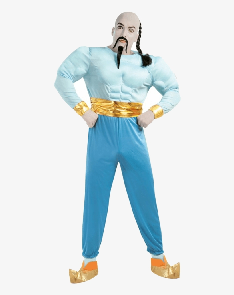 Adult Muscle Genie Of The Lamp Costume - Genie Fancy Dress, transparent png