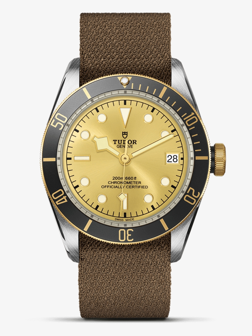 41 Mm Steel Case Fabric Strap - Tudor Black Bay S&g Champagne Dial, transparent png