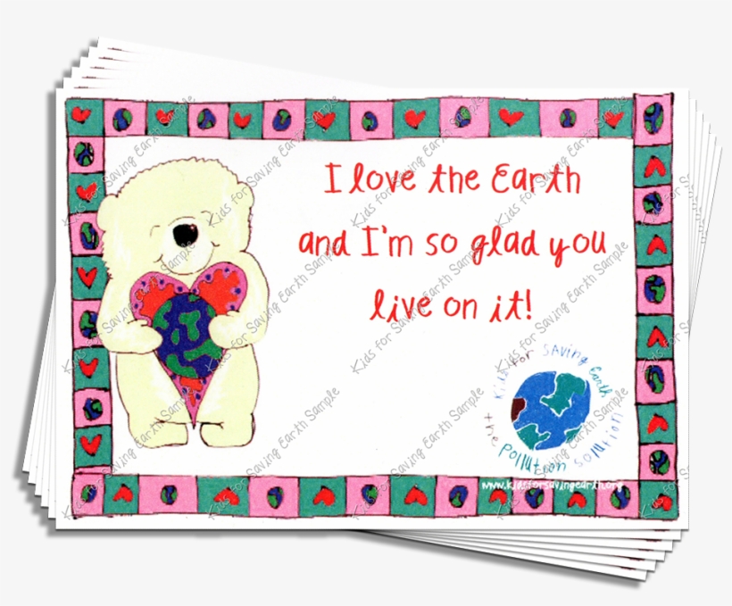 Kids For Saving Earth Valentine Post Cards - Cartoon, transparent png