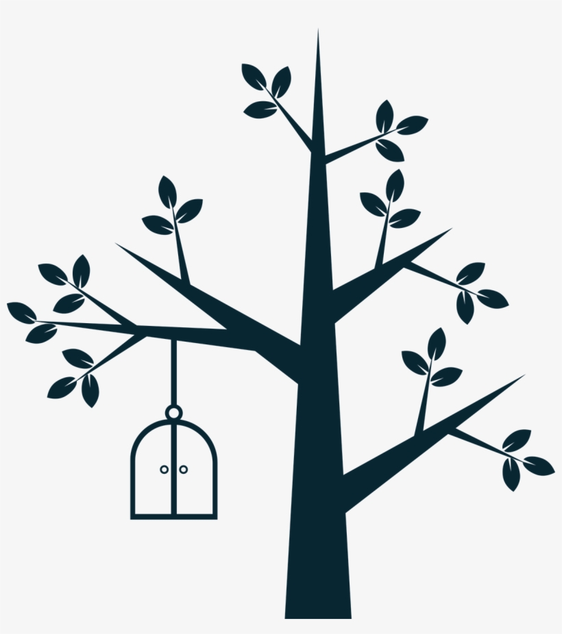 The Tree,ornament,bird Cage,window,wall,wall Art,graffiti - Arboles Con Jaulas Pajaros Mariposas Para Dibujar, transparent png
