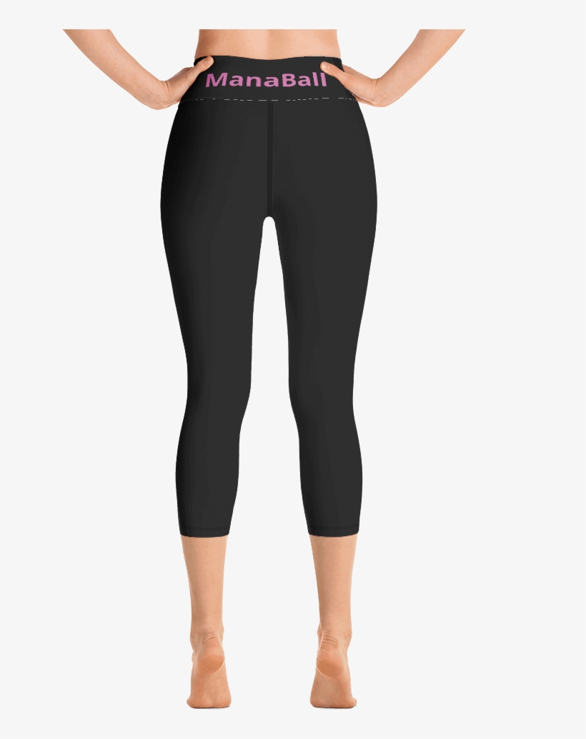 Black "manaball" Yoga Capri Leggings - Yoga Pants, transparent png
