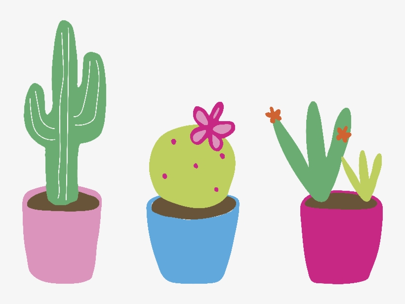 Cute Cactus - Flowerpot, transparent png