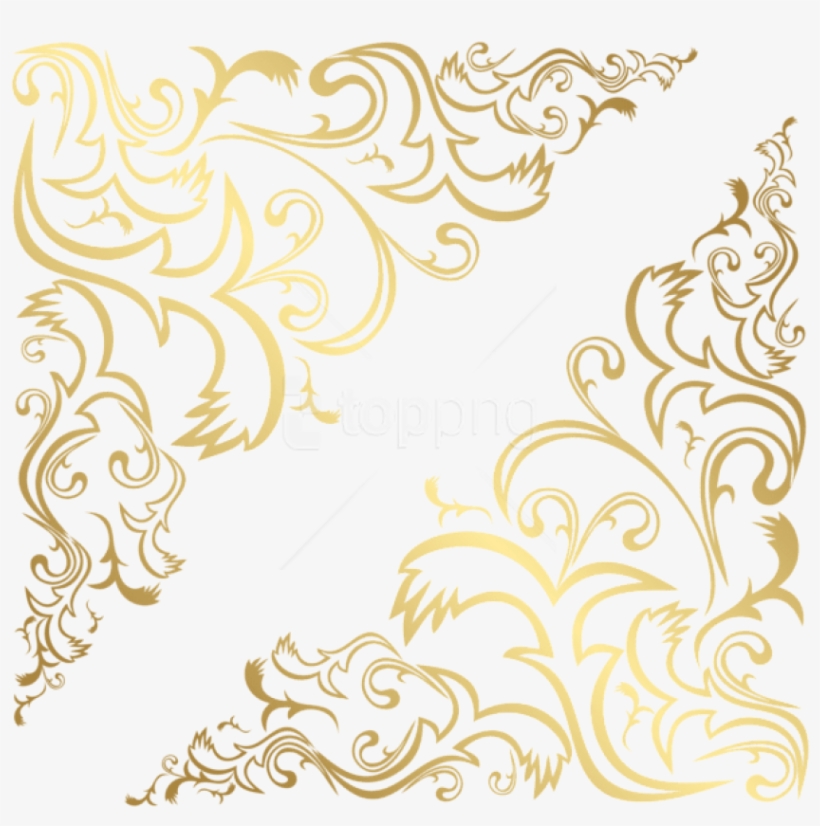 Free Png Download Corners Gold Transparent Clipart - Transparent Gold Pattern Png, transparent png