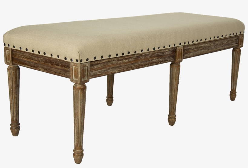 Parisian Natural Linen Bench - Ottoman, transparent png