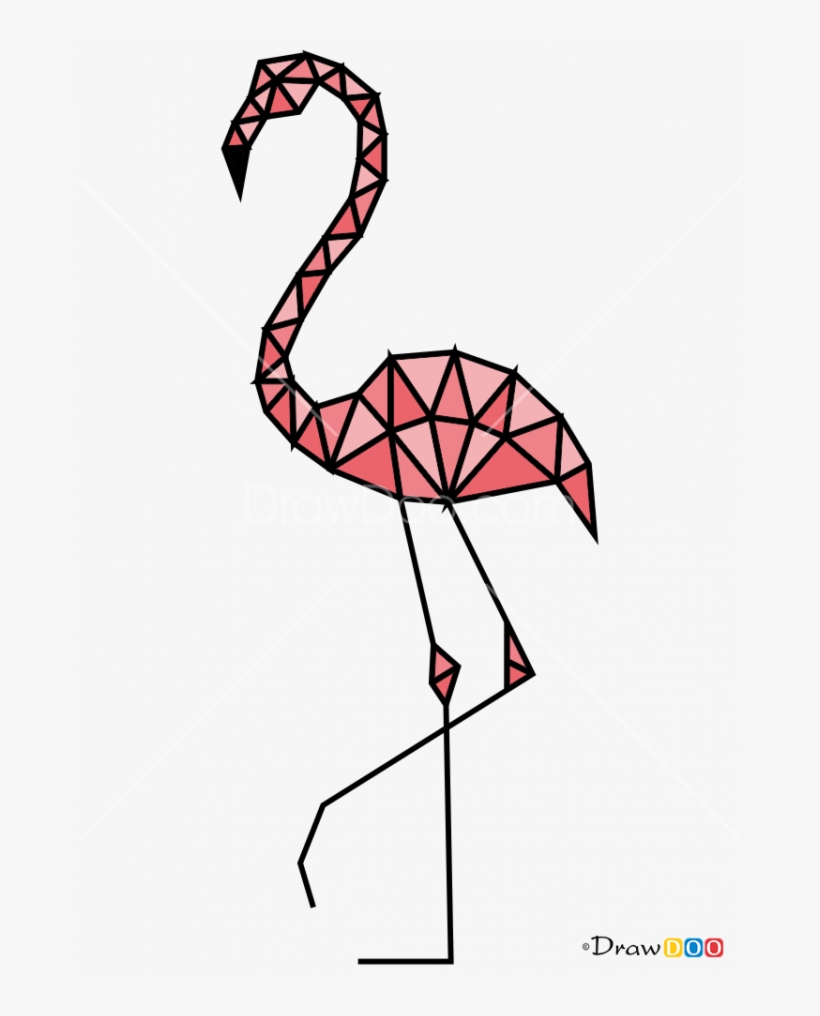665 X 936 3 - Geometric Animals Flamingo, transparent png