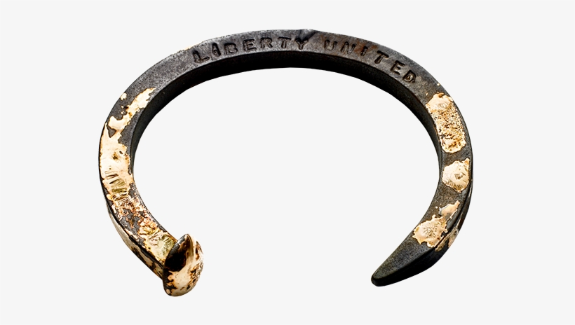 Black Gunmetal Railroad Spike Cuff With Gold By Giles - Body Jewelry, transparent png