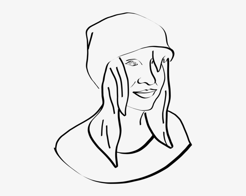 Hat Girl Drawing Line Art Boy - Line Art, transparent png