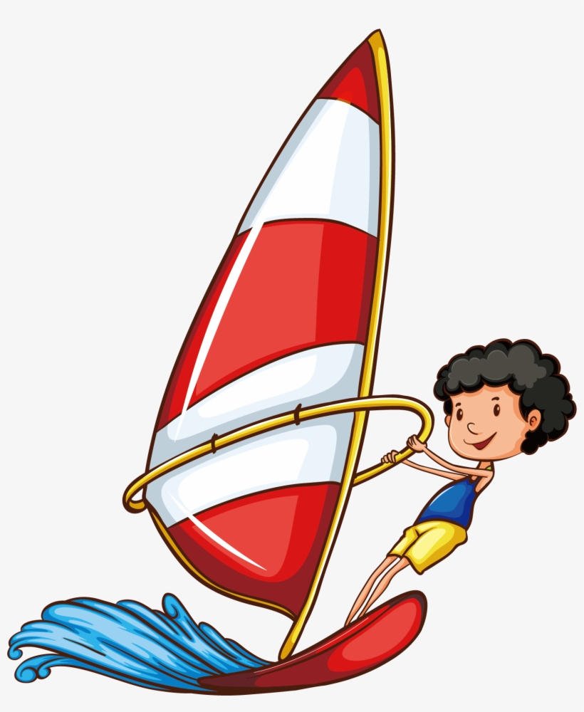 Sport Drawing Skiing Underwater Sailing Ship - Simple Water Sports, transparent png