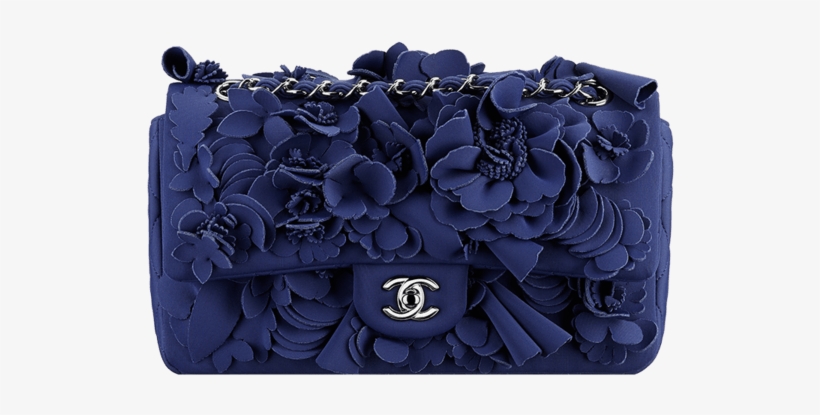 Chanel Flap Flower Bag - Chanel Camellia Bag Blue, transparent png