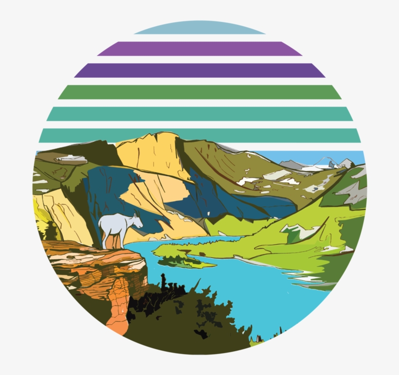 Glacier Illustration 2 - Circle, transparent png