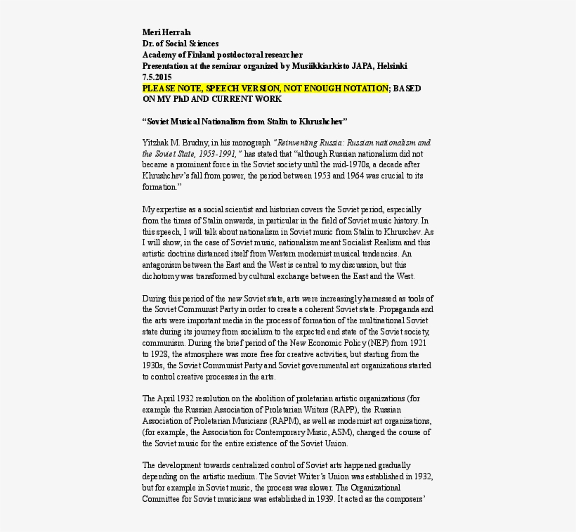 Soviet Musical Nationalism From Stalin To Khrushchev - "seeking An American Art Of The Dance", transparent png