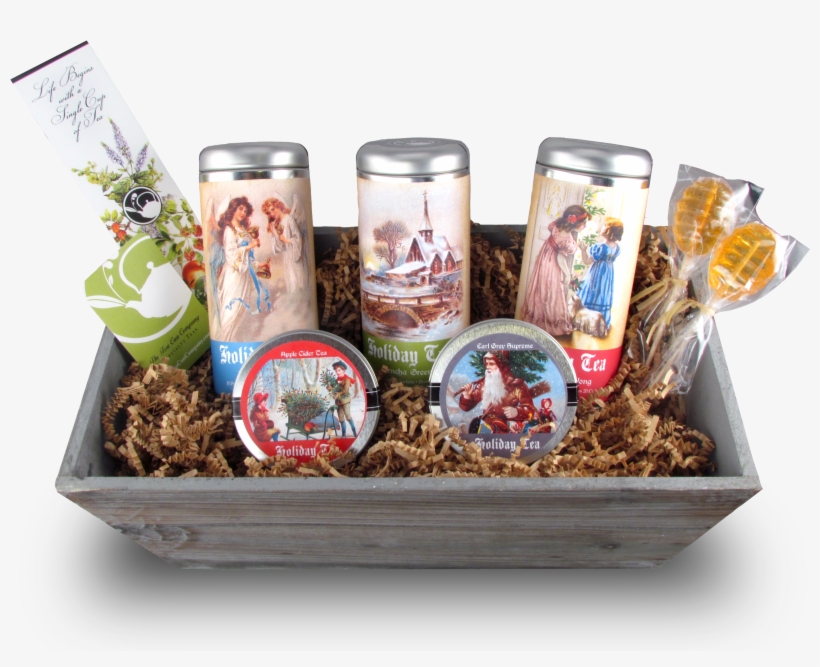 Large Vintage Christmas Tea Gift Basket - Mishloach Manot, transparent png
