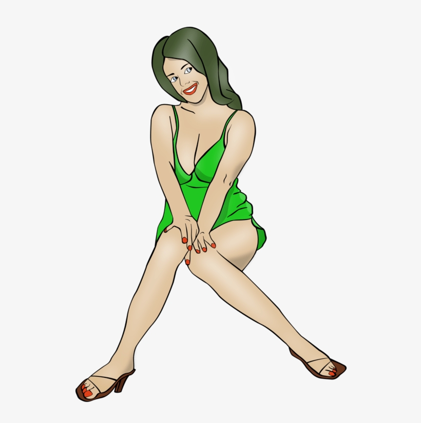 Pin Up Girl Woman Cartoon Drawing Free Commercial Clipart - Cartoon Sexy Woman Png, transparent png