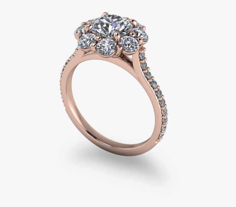 Vintage White Gold Sapphire And Diamond Bespoke Halo - Vintage Halo Engagement Rings Designer, transparent png