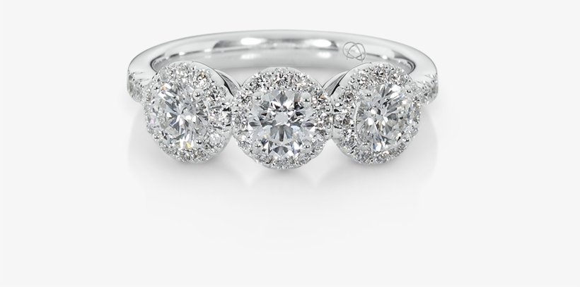 Trilogy Halo Diamond Ring, transparent png