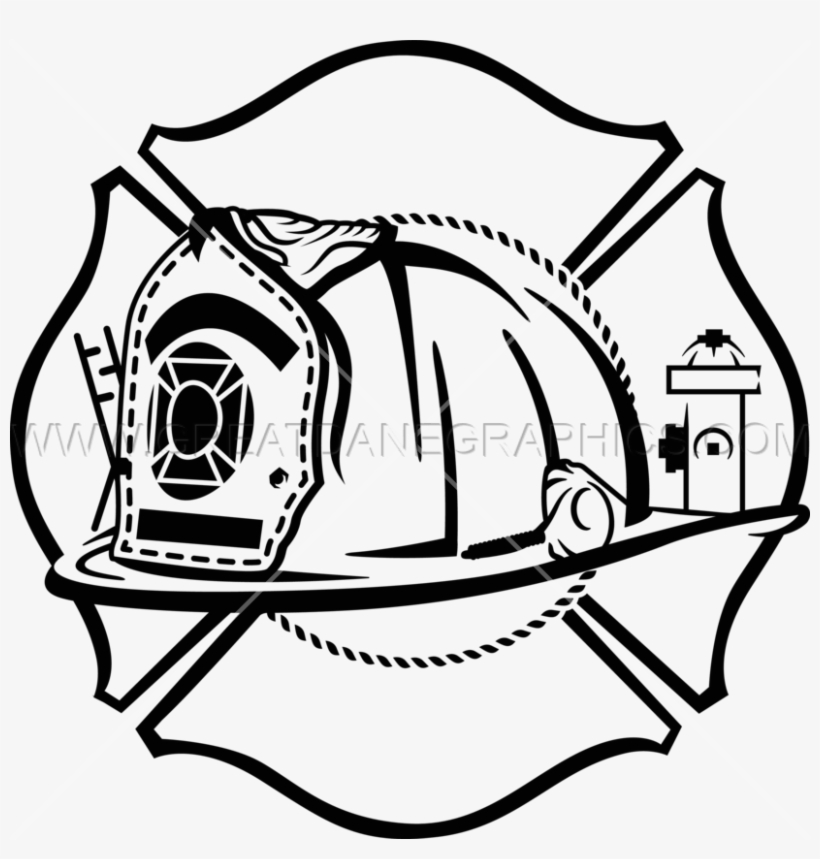 Fire Helmet Clipart - Fire Department Maltese Cross Clipart, transparent png