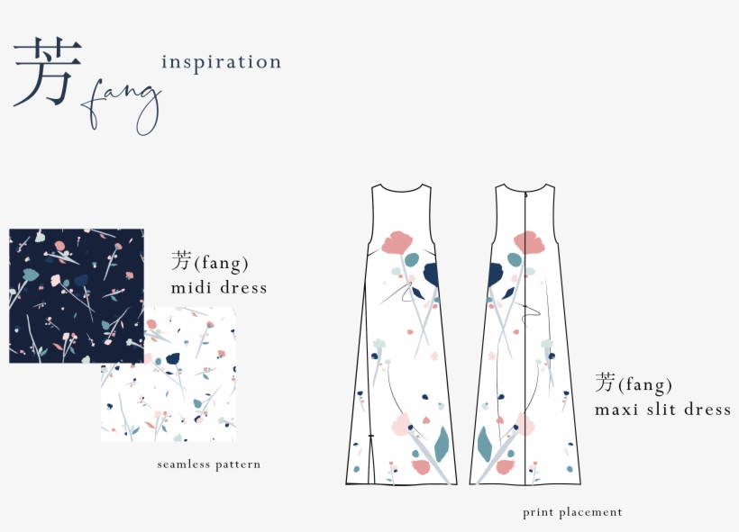 I Created The 芳 Print For Our 芳 Midi Dress In White - Diagram, transparent png