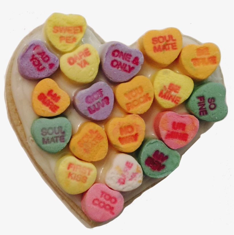 Conversation Heart Topped Cookies - Dessert, transparent png