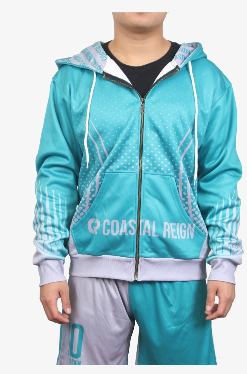 'a Picture Of A Sublimated Zip Hoodie, Ready To Be - Hoodie, transparent png