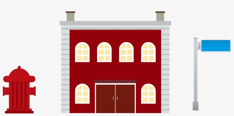 House Building Cartoon Clip Art - Fire Station Cartoon Clipart, transparent png