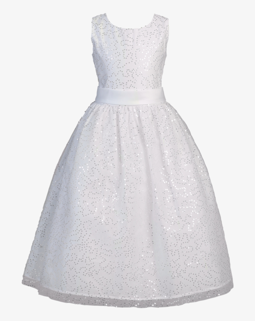 Girls Sequined Tulle First Holy Communion Dress W - Cocktail Dress, transparent png
