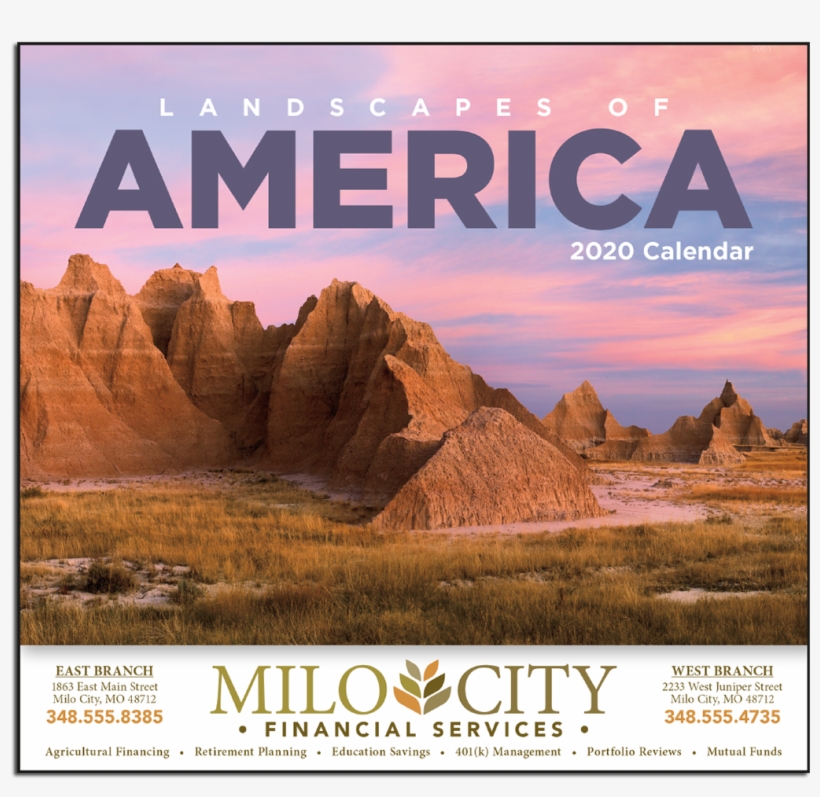 Picture Of Landscapes Of America Wall Calendar - Badlands, transparent png